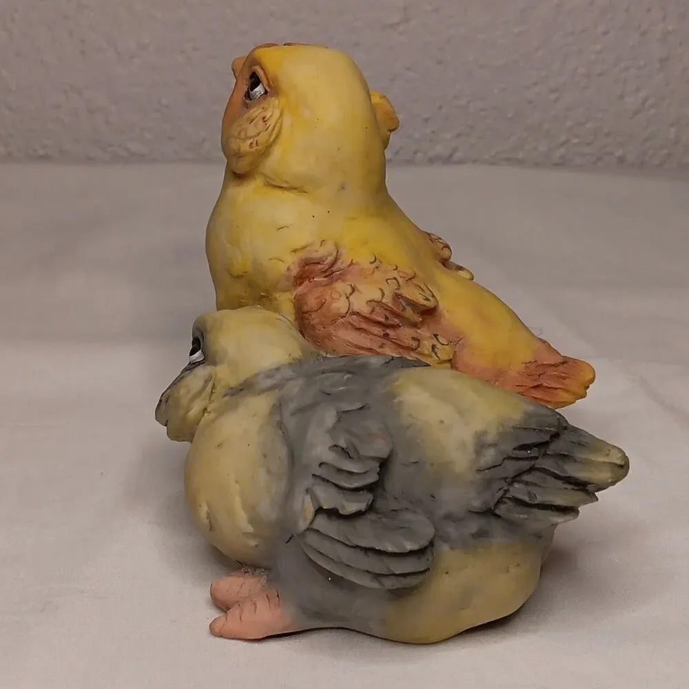 Chrisdon Yellow Chicks Easter Spring Cottage Core Figurine Heavy